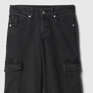Gap size 18 Low Rise Stride Wide-Leg Cargo Jeans black wash